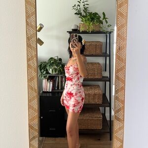 Beginning Boutique Pink and White Tie-Dye Dress